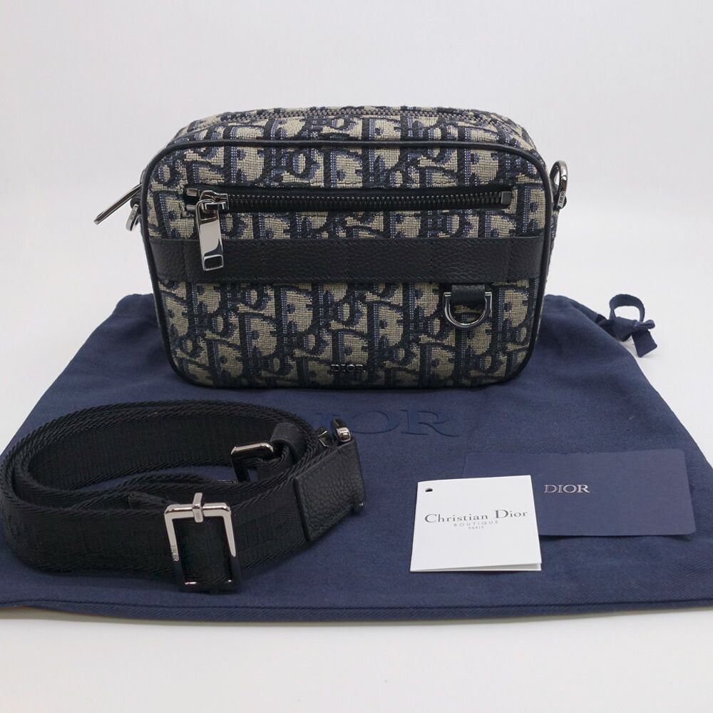 Dior Safari Mini Shoulder Bag Blue Peacock Cotton Canvas — view 8