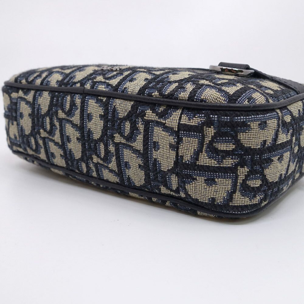 Dior Safari Mini Shoulder Bag Blue Peacock Cotton Canvas — view 4