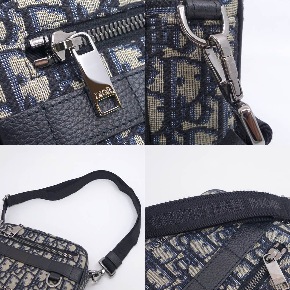 Dior Safari Mini Shoulder Bag Blue Peacock Cotton Canvas — view 7
