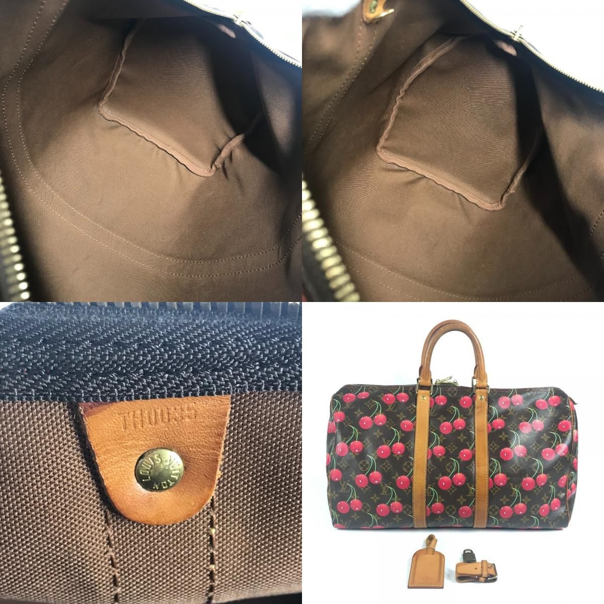 Louis Vuitton Boston Bag Keepall 45 Monogram Cherry Canvas — view 9