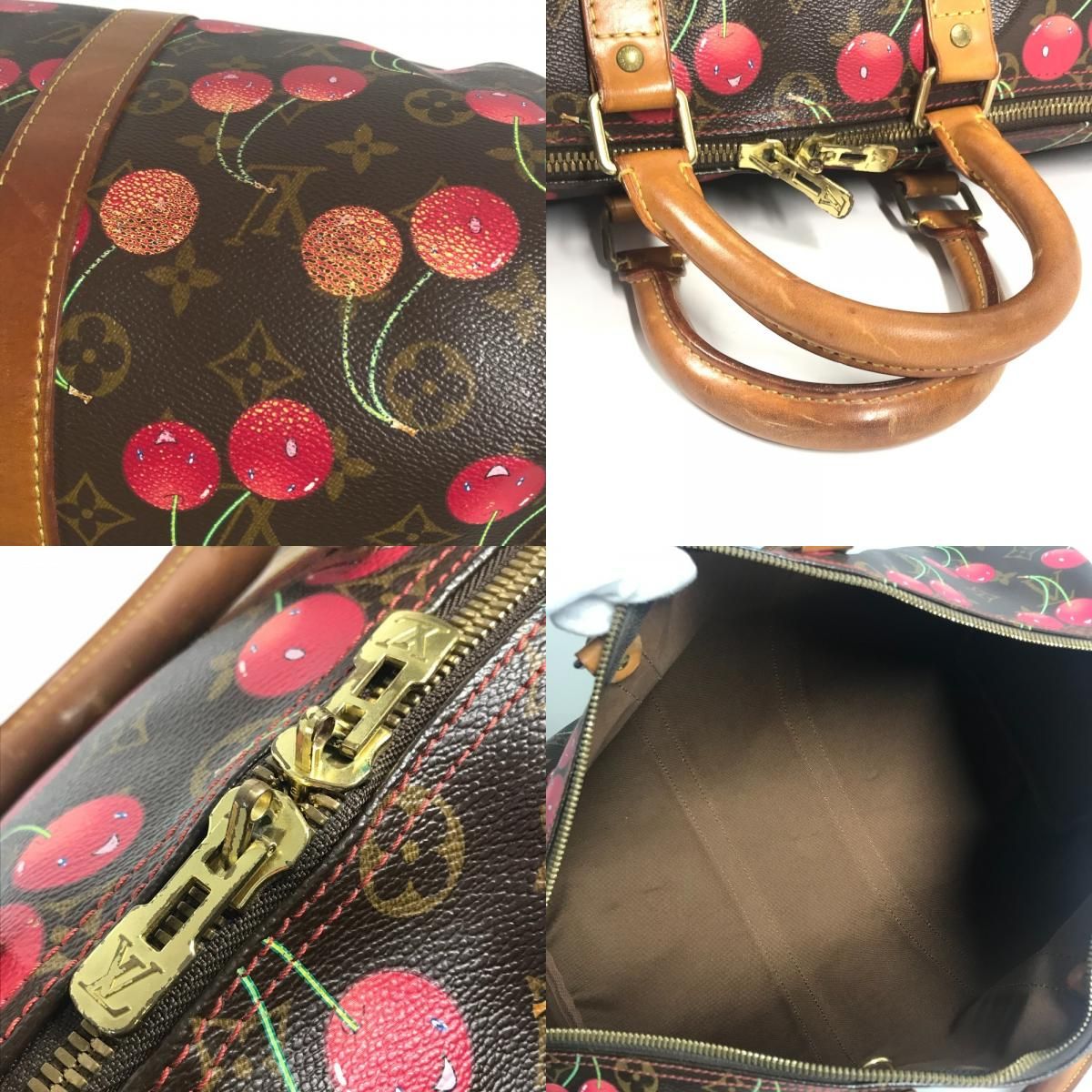 Louis Vuitton Boston Bag Keepall 45 Monogram Cherry Canvas — view 8