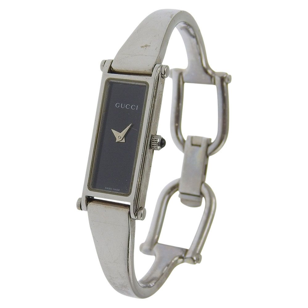 Gucci Stainless Steel Quartz Analog Display Black Dial Watch — view 2