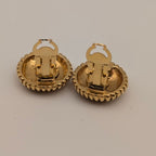 Chanel Earrings CC Logo Circle Gold First Era Vintage — view 5
