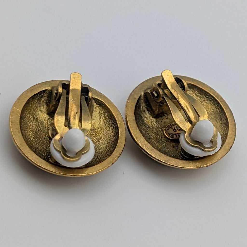 Chanel Earrings CC Logo Round Gold Vintage — view 7