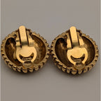 Chanel Earrings CC Logo Circle Gold First Era Vintage — view 4