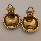 Chanel Earrings CC Logo Circle Gold First Era Vintage — view 6