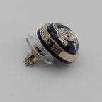 Chanel Earrings CC Logo Gold Black Round — view 3