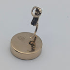 Chanel Earrings CC Logo Gold Black Round — view 3
