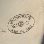 Chanel Earrings CC Logo Gold Black Round — view 4