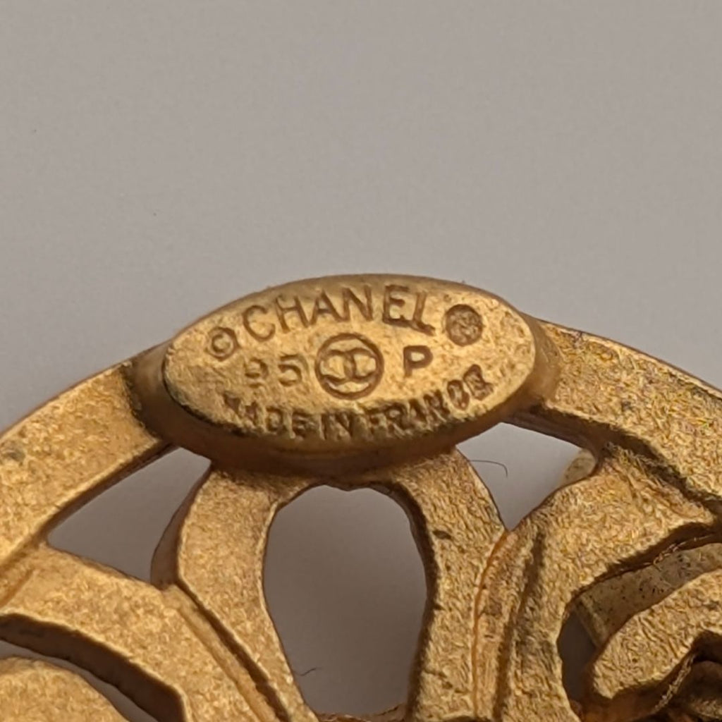 Chanel Earrings CC Logo Gold Fringe Swing Single Ear — view 6