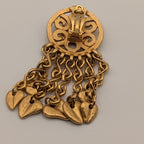 Chanel Earrings CC Logo Gold Fringe Swing Single Ear — view 4