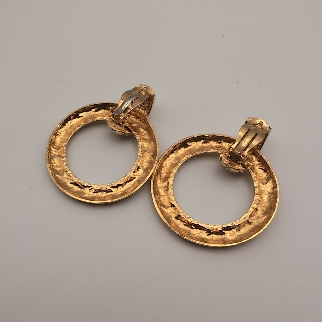 Chanel Earrings CC Logo Round Gold Vintage — view 2