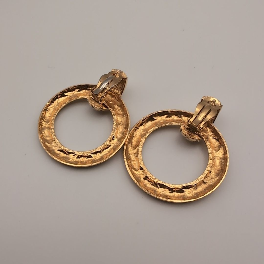 Chanel Earrings CC Logo Round Gold Vintage — view 2