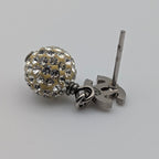 Chanel Earrings CC Logo Silver Mirror Ball Rhinestone — view 4