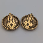 Chanel Earrings CC Logo Round Gold Vintage — view 3