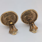 Chanel Earrings CC Logo Round Gold Vintage — view 2