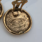Chanel Earrings CC Logo Round Gold Vintage — view 5
