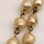 Chanel Gold Faux Pearl CC Logo Necklace Vintage — view 5