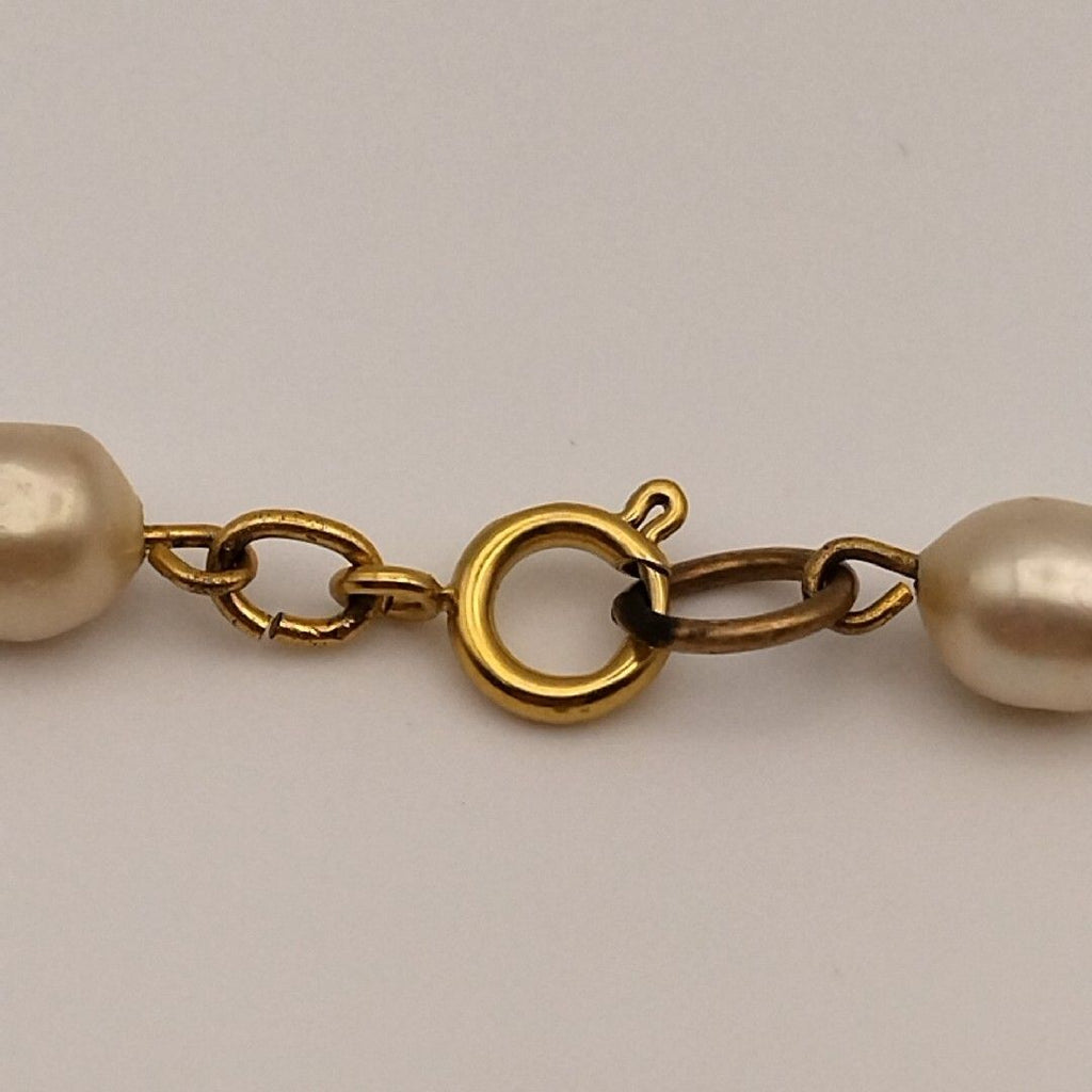 Chanel Gold Faux Pearl CC Logo Necklace Vintage — view 3