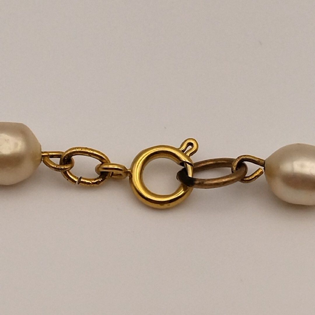 Chanel Gold Faux Pearl CC Logo Necklace Vintage — view 3