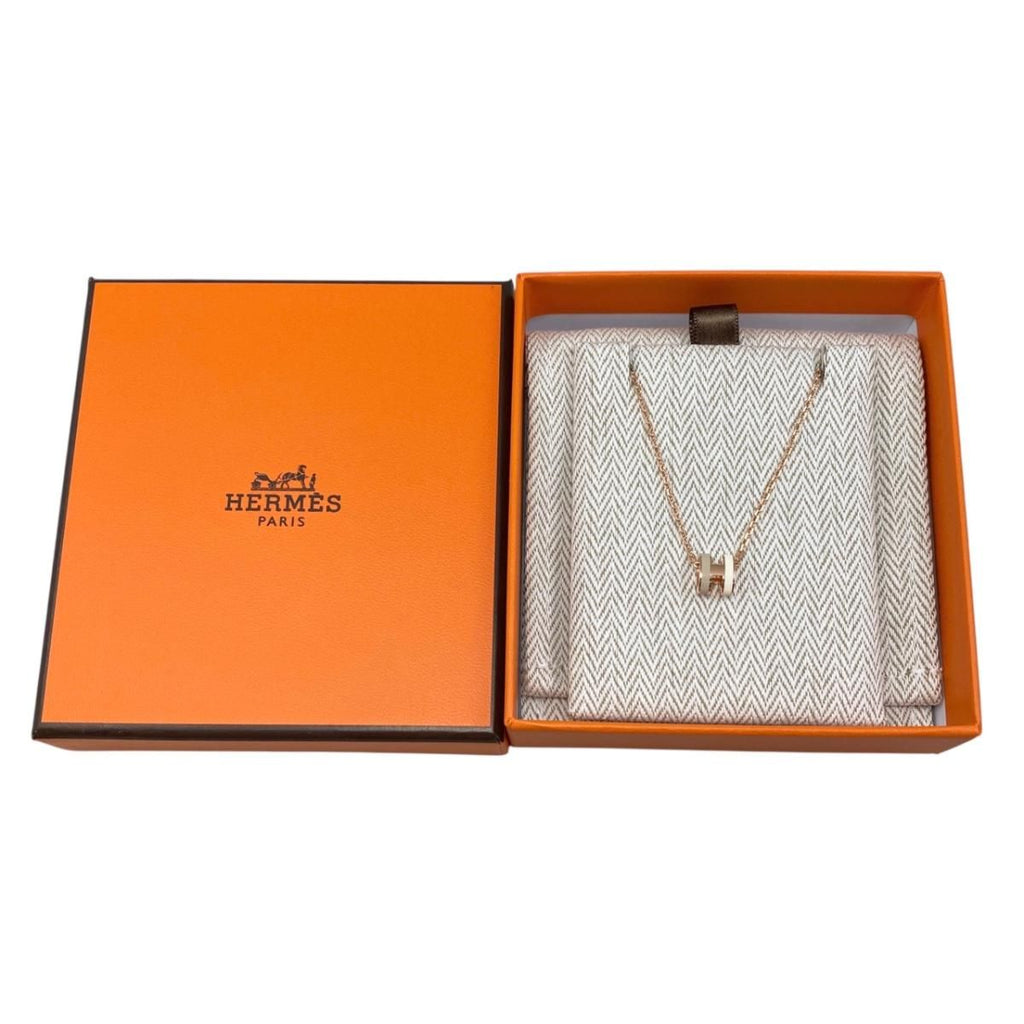 Hermes Necklace Mini Pop Lo Cover Bicolor System Beige White — view 7