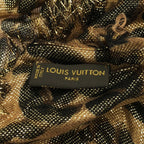 Louis Vuitton Etole Leopard Disco Gold Glitter Shawl Brown — view 3