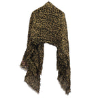 Louis Vuitton Etole Leopard Disco Gold Glitter Shawl Brown — view 2