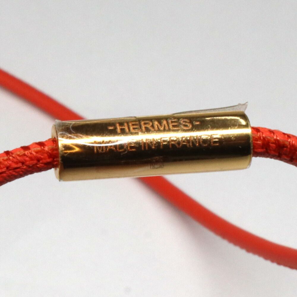 Hermes Long Necklace Loup Grand Coral Leather — view 5