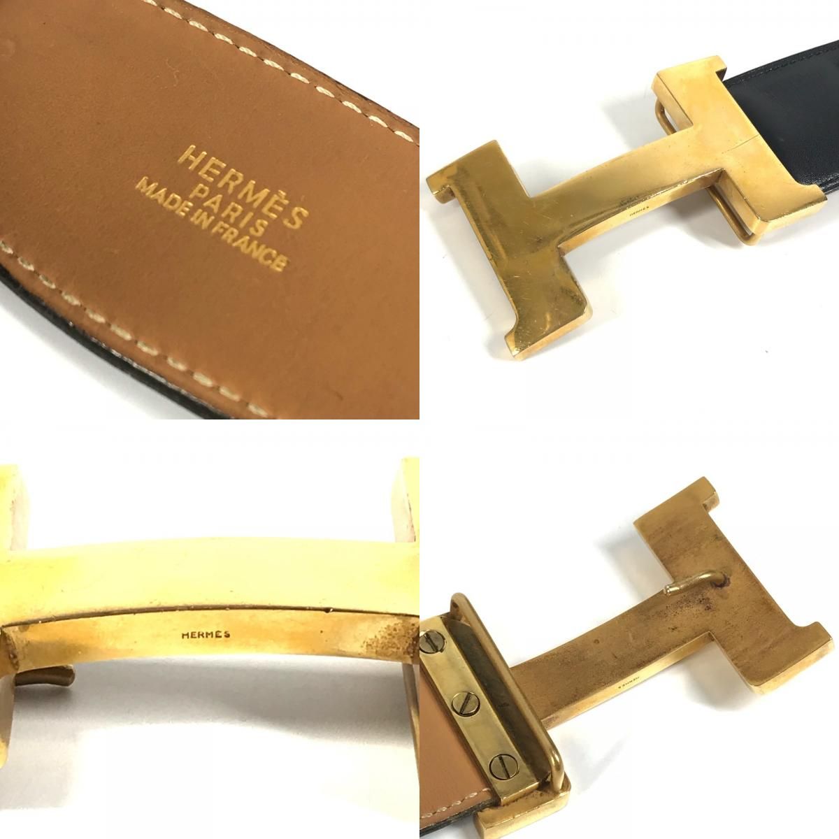 Hermes Belt Hhardware Big Logo Constance Leather Black — view 8