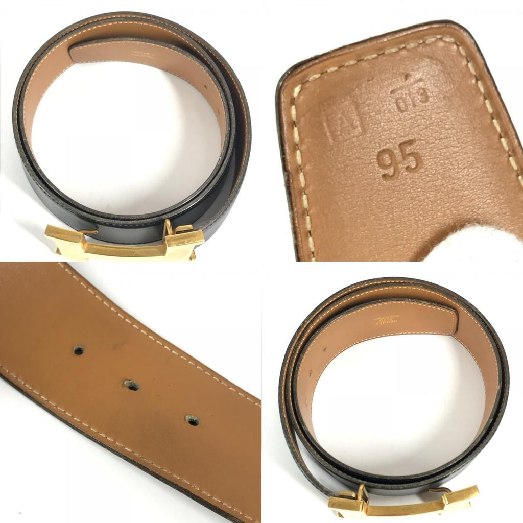 Hermes Belt Hhardware Big Logo Constance Leather Black — view 7