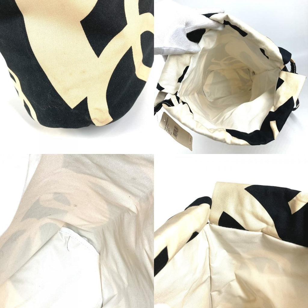 Chanel Shoulder Bag CC Logo Drawstring Cotton White — view 8