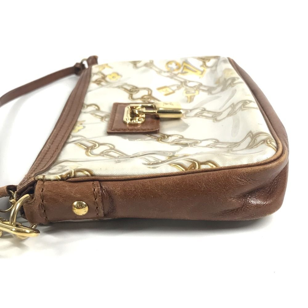 Louis Vuitton Shoulder Bag Pochette Vinyl Leather White — view 3
