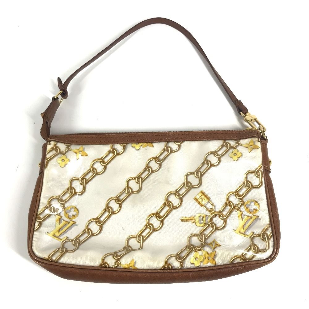 Louis Vuitton Shoulder Bag Pochette Vinyl Leather White — view 2