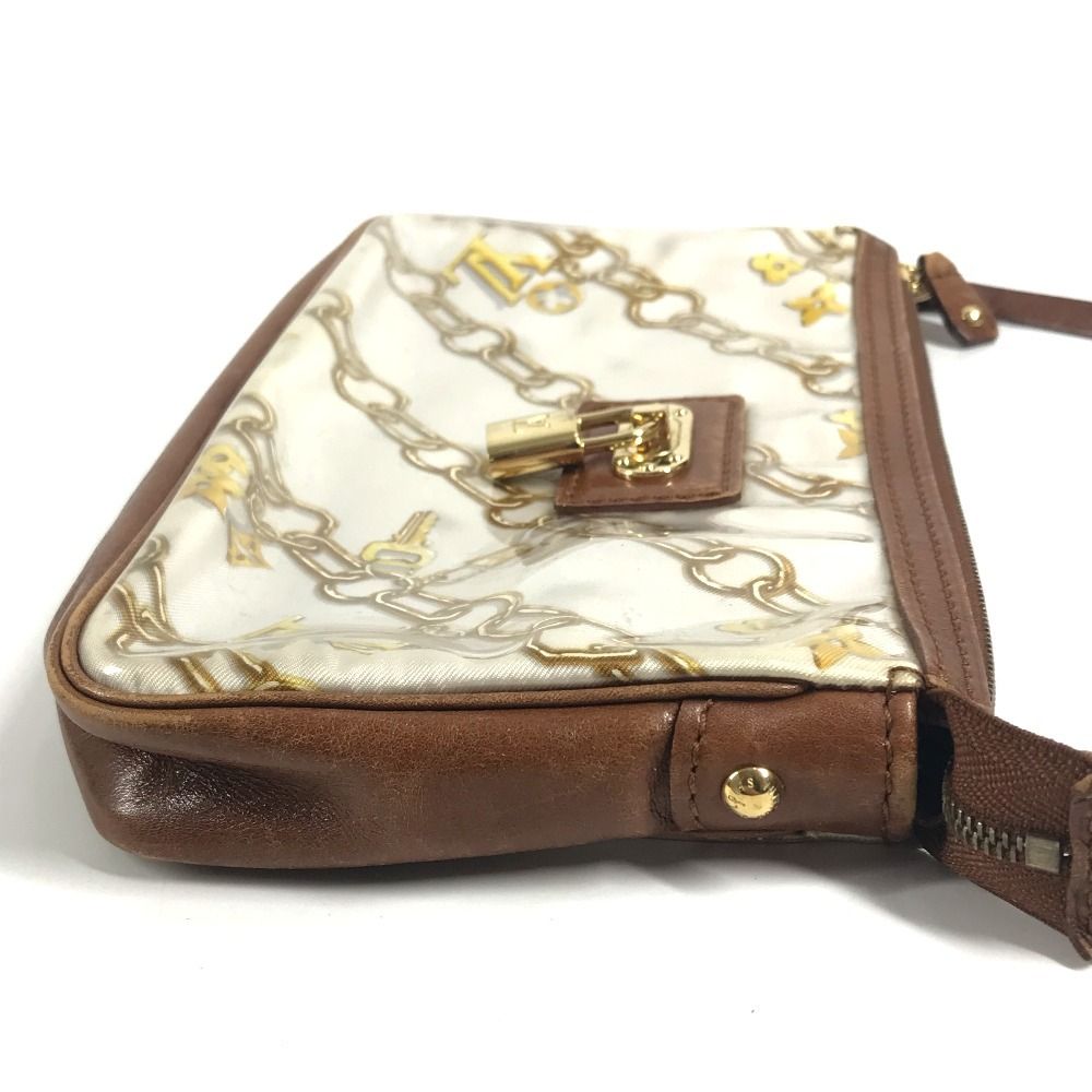 Louis Vuitton Shoulder Bag Pochette Vinyl Leather White — view 4