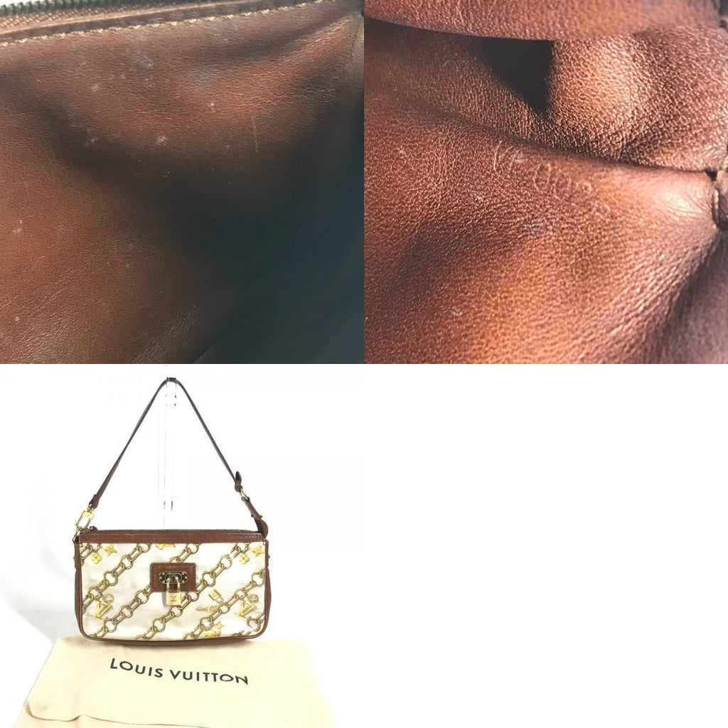 Louis Vuitton Shoulder Bag Pochette Vinyl Leather White — view 9