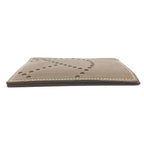 Hermes Card Case Evelyne Logo Perforated Leather Etoupe Beige — view 6