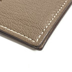 Hermes Card Case Evelyne Logo Perforated Leather Etoupe Beige — view 7