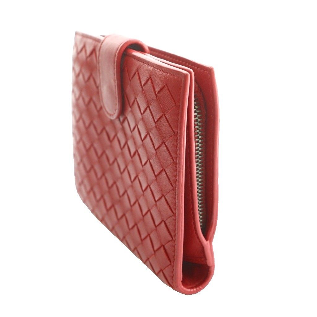 Bottega Veneta Intrecciato Bifold Wallet Red SS OS — view 3