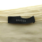 Gucci Wool Silk GG Pattern Shawl Scarf Ivory SS OS — view 4