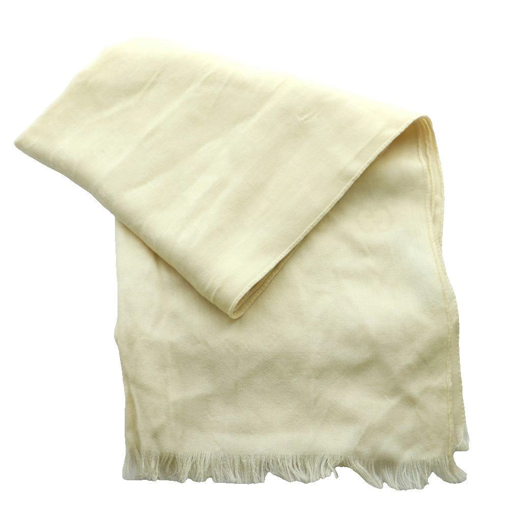 Gucci Wool Silk GG Pattern Shawl Scarf Ivory SS OS — view 3