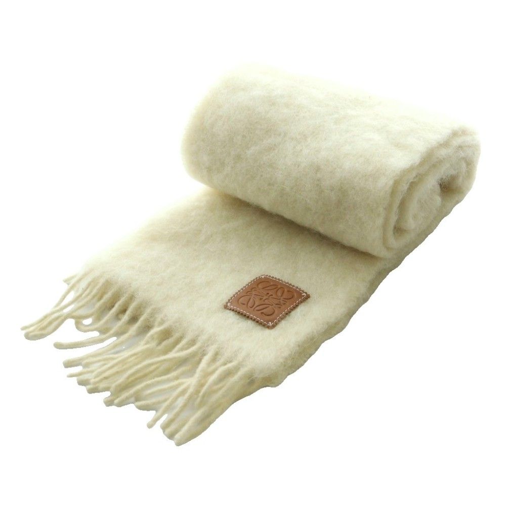 Loewe Anagram Mohair Scarf Shawl Ivory SS OS — view 5