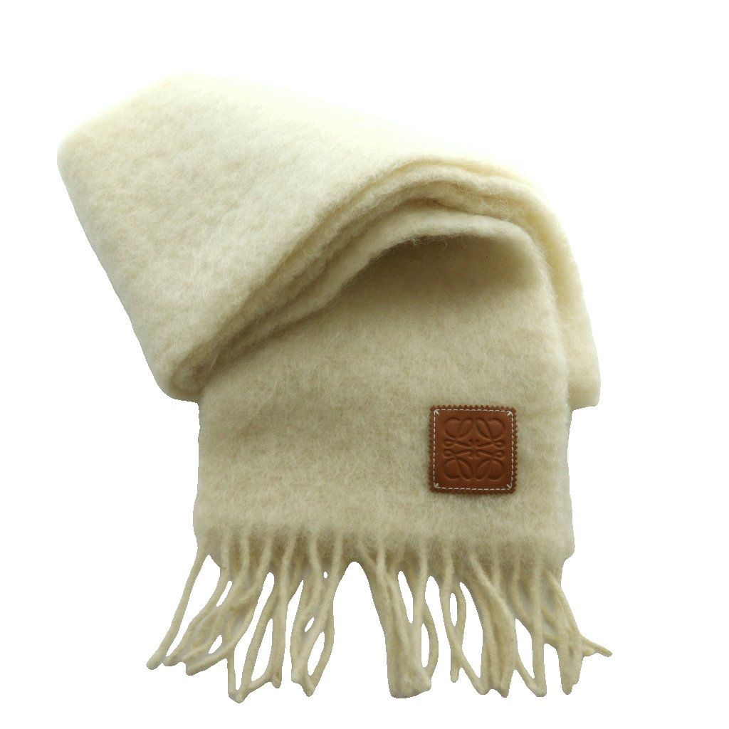 Loewe Anagram Mohair Scarf Shawl Ivory SS OS — view 3