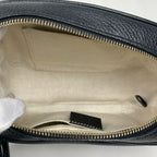 Gucci Soho Shoulder Bag Fringe Interlocking Leather Black — view 9