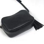 Gucci Soho Shoulder Bag Fringe Interlocking Leather Black — view 2
