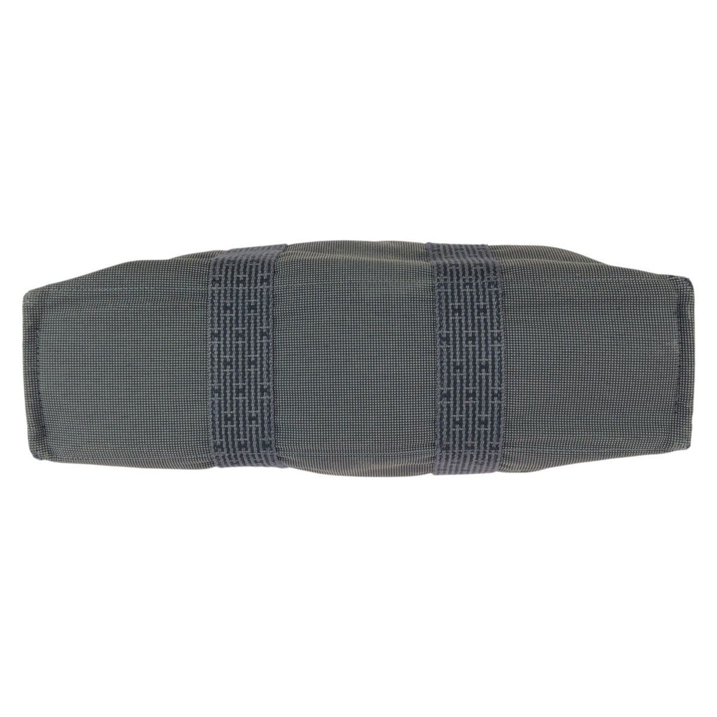 Hermes Her Line MM Gray Silver Canvas Tote — view 9