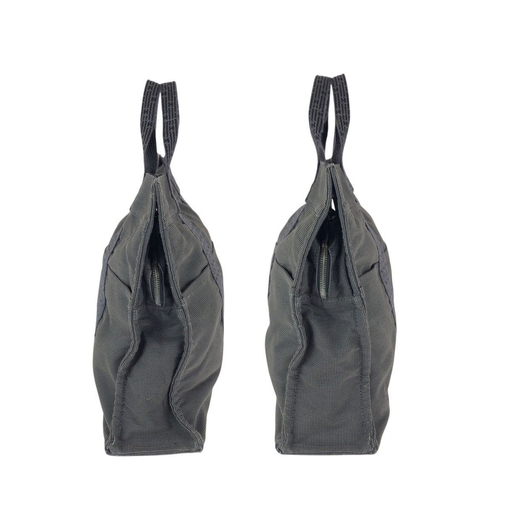 Hermes Her Line MM Gray Silver Canvas Tote — view 7