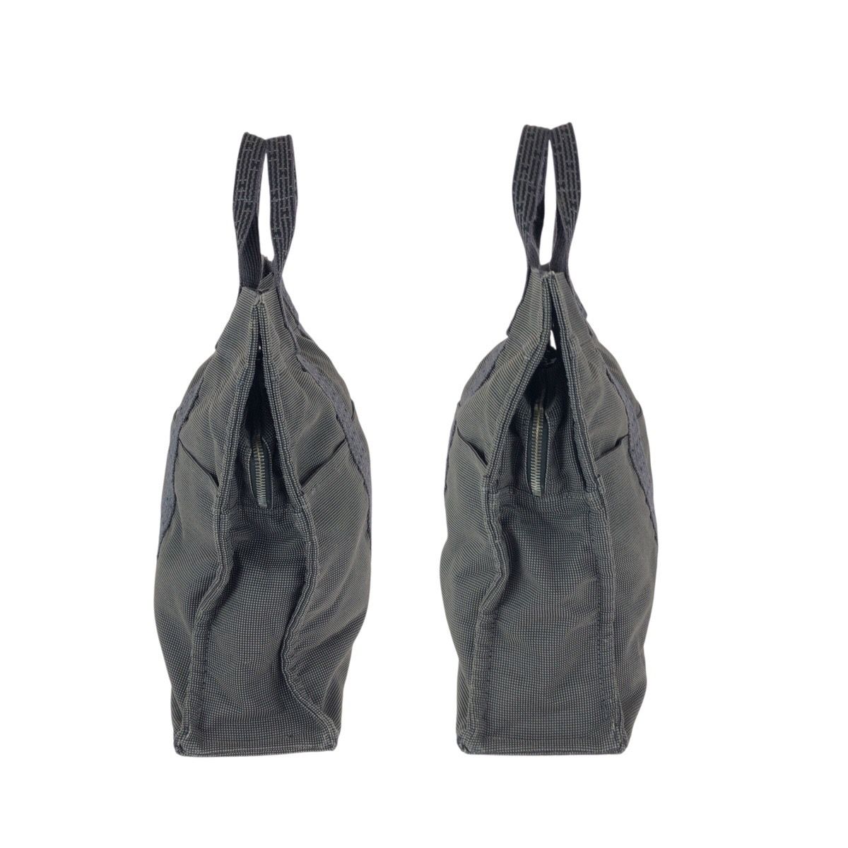 Hermes Her Line MM Gray Silver Canvas Tote — view 7