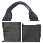 Hermes Her Line MM Gray Silver Canvas Tote — view 5