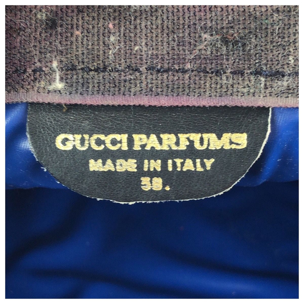 Gucci Vintage Sherry Line Navy Red GG Supreme Canvas Leather Clutch — view 4