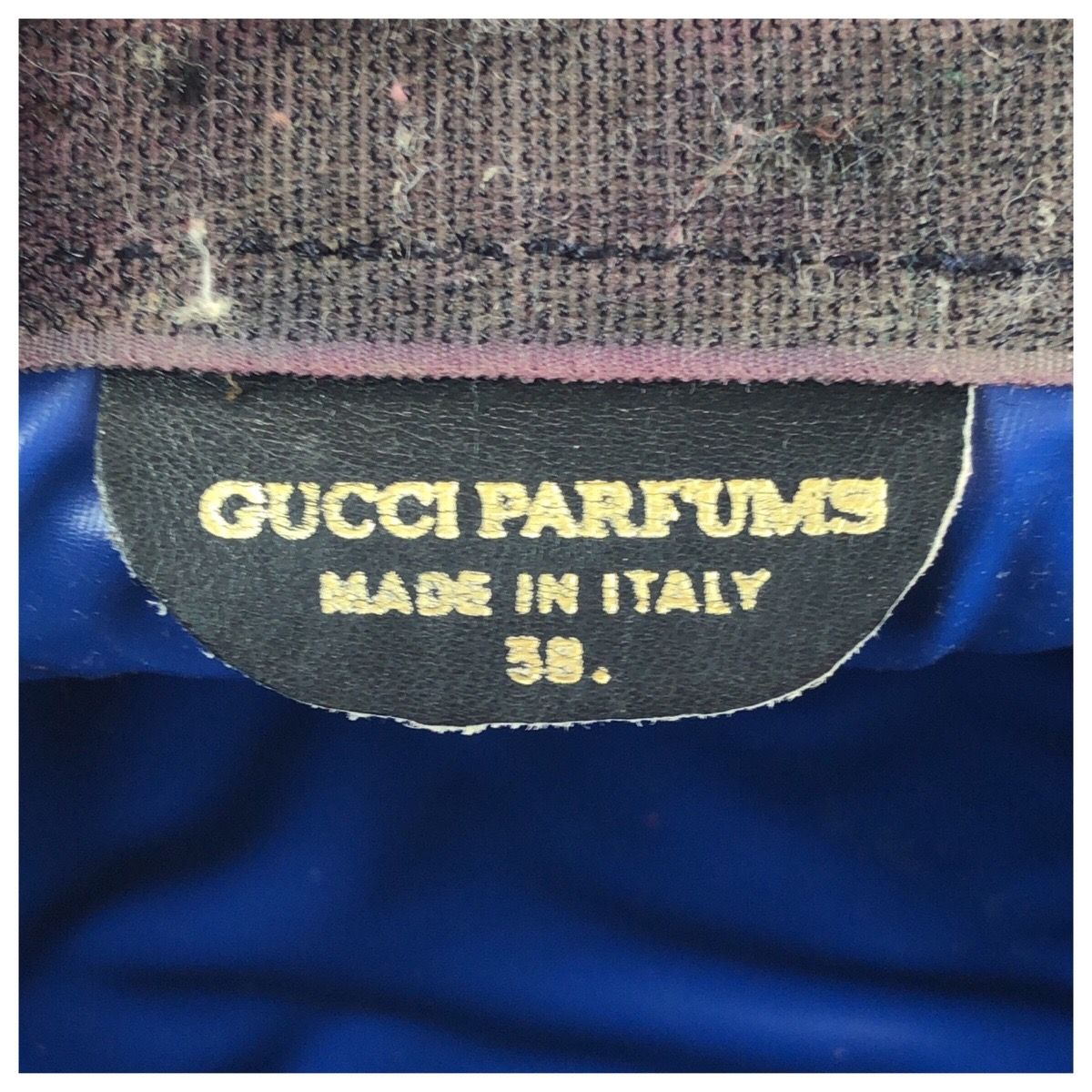 Gucci Vintage Sherry Line Navy Red GG Supreme Canvas Leather Clutch — view 4